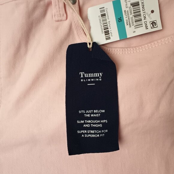 NWT Charter Club Jeans Size 16 Lexington Straight High Rise Misty Pink - Picture 4 of 12